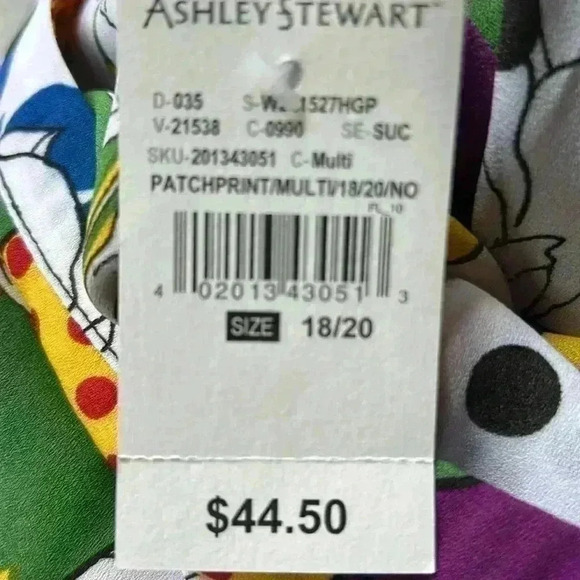 NWT Ashley Stewart Sz 18/20W Butterfly Peekaboo Sleeves Layered Multi Color Top - Picture 8 of 8